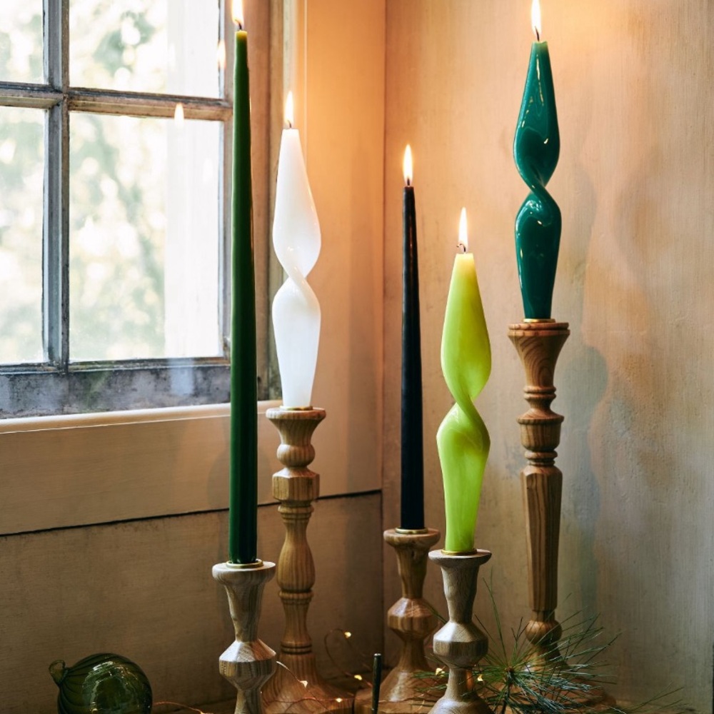 Anthropologie Glossy Twist Taper‎ Candle